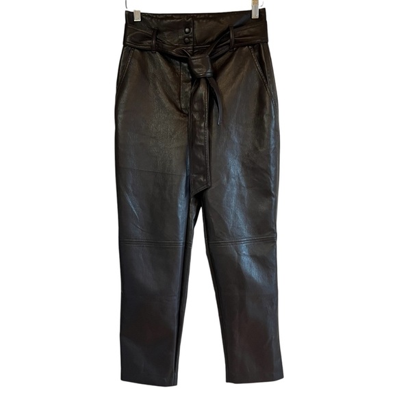 Wilfred high waist belted straight leg leather vegan pants excellent condition - Picture 4 of 14